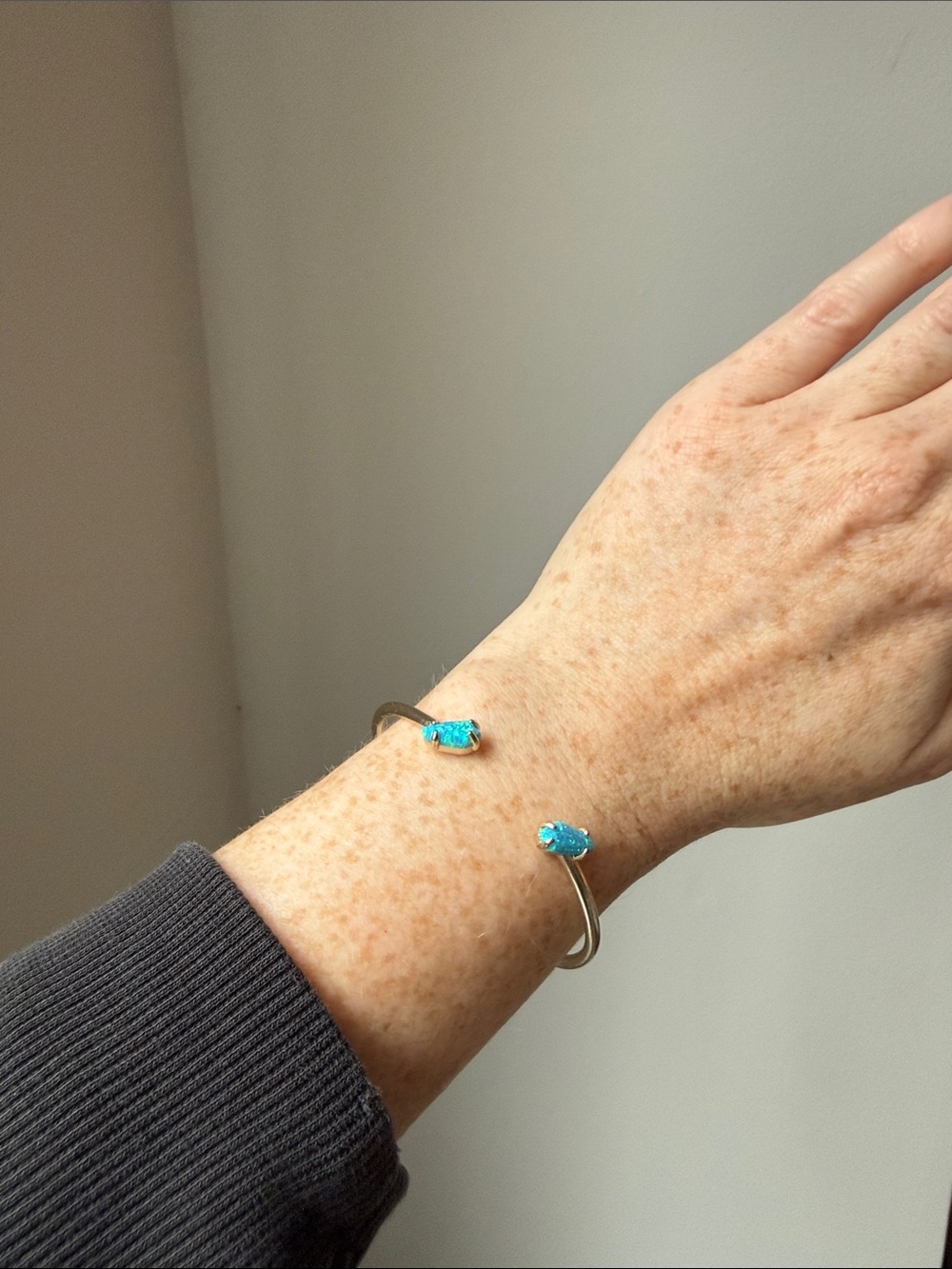 Kendra Scott Silver Open Cuff with Turquoise Stones